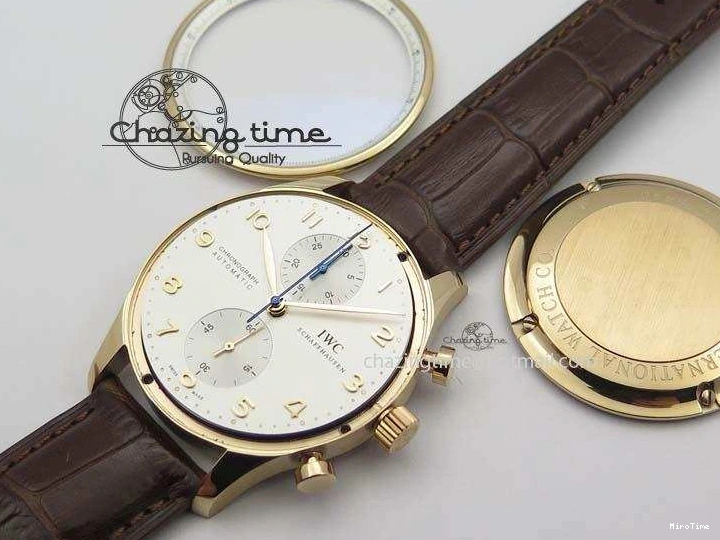 MIROTIME 0418 Portuguese Chrono RG IW371480 ZF 1:1 Best Edition White Dial On Brown Leather Strap A7750 V HighPerformance 7266